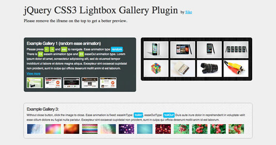 Plugin thư viện hộp đèn jQuery CSS3